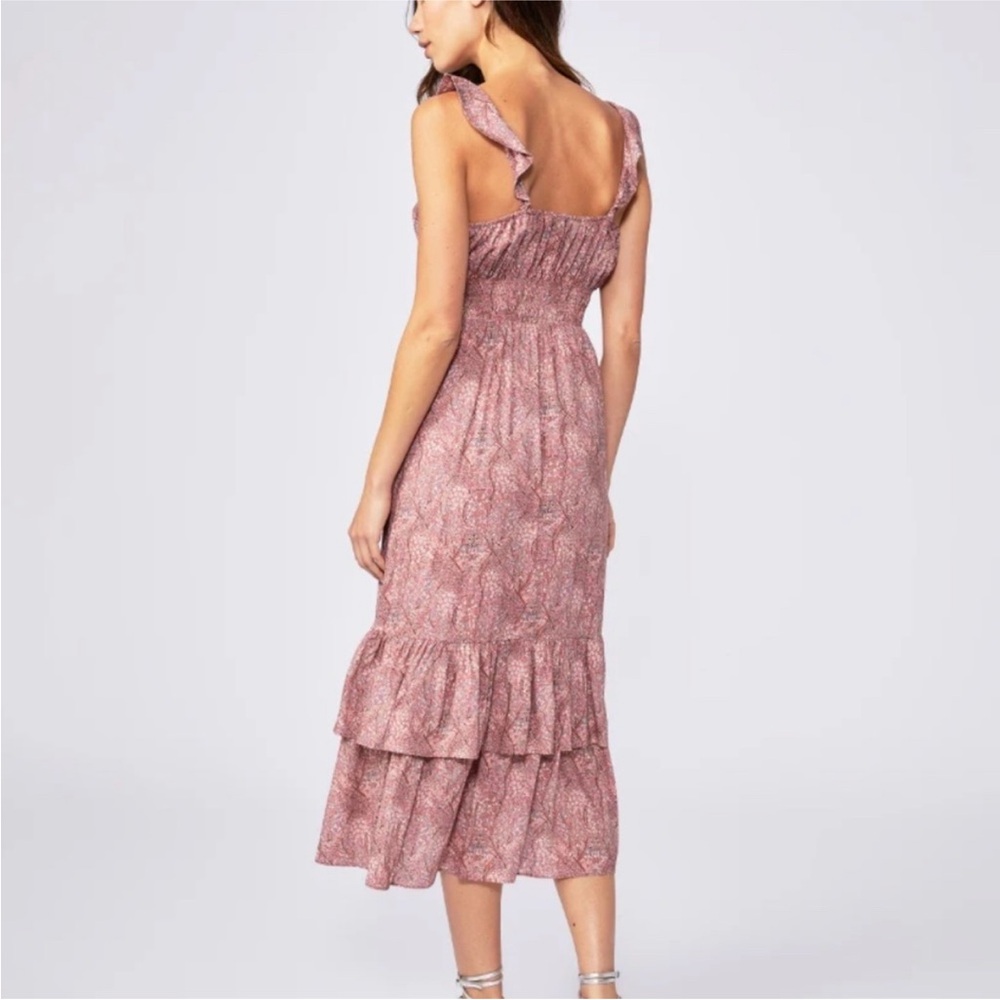 NWT PAIGE Gisela Tiered-hem Midi Dress - Picture 4 of 12